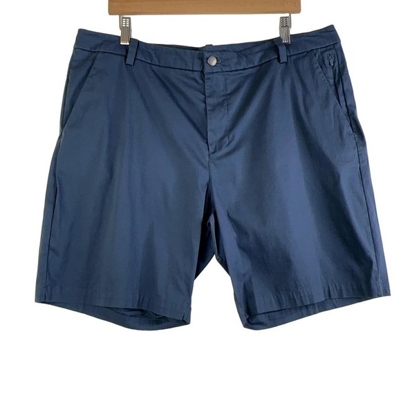 Lululemon Commission Short Slim Chino 9" True Navy Mens 38 Water Repellent EUC - Picture 2 of 14